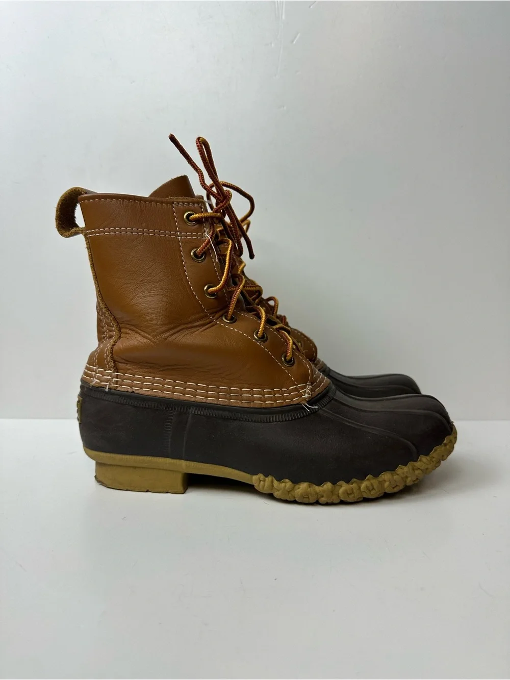 L.L. Bean Tan Leather Lace-Up Bean Boots Size 6